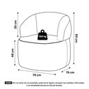 Ver imagem 3 de Kit 02 Poltronas Orgânicas Giratória Living Glee Bouclê Cinza - Desk Design