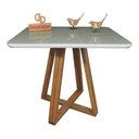 Ver imagem 1 de Mesa Jantar Base X Tampo Retangular Laca com Vidro 140x90cm Off White