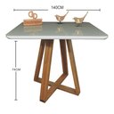 Ver imagem 2 de Mesa Jantar Base X Tampo Retangular Laca com Vidro 140x90cm Off White