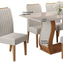 Ver mais imagens de Conjunto Mesa de Jantar Retangular Manuela 160cm x 80cm sem Vidro e 6 Cadeiras Yescasa Bege/Marfim/Off White