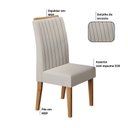Ver imagem 7 de Conjunto Mesa de Jantar Retangular Manuela 160cm x 80cm sem Vidro e 6 Cadeiras Yescasa Bege/Marfim/Off White