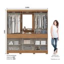 Ver imagem 4 de Guarda Roupa Casal 10 Portas 3 Gavetas Daniel Off White/Nature