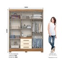 Ver imagem 3 de Guarda Roupa 6 Portas 3 Gavetas Nature/Off White Alex