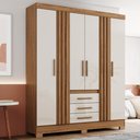 Ver imagem 1 de Guarda Roupa 6 Portas 3 Gavetas Nature/Off White Alex
