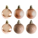 Ver imagem 1 de JOGO 6 BOLAS NATAL MISTA 7CM - BRONZE