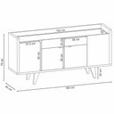 Ver imagem 4 de Aparador para Sala Buffet com 04 Portas 02 Gavetas Havana B01 Off White Cinamomo - Lyam Decor