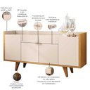 Ver imagem 3 de Aparador para Sala Buffet com 04 Portas 02 Gavetas Havana B01 Off White Cinamomo - Lyam Decor