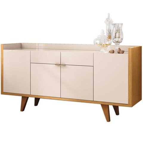Aparador para Sala Buffet com 04 Portas 02 Gavetas Havana B01 Off White Cinamomo - Lyam Decor