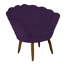 Poltrona Decorativa Estofada Para Hall de Entrada Pétala Suede Roxo - DL DECOR - 2