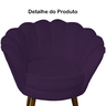 Poltrona Decorativa Estofada Para Hall de Entrada Pétala Suede Roxo - DL DECOR - 4