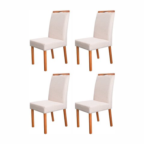 Kit 4 Cadeiras Madeira Maciça e Estofada Bella Espresso Móveis 