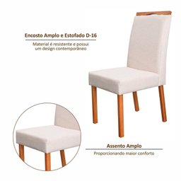 Conjunto 8 Cadeiras em Madeira Maciça e Estofada Bella Authentic - 9
