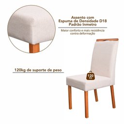 Conjunto 8 Cadeiras em Madeira Maciça e Estofada Bella Authentic - 6