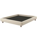 Ver imagem 1 de Cama Casal Base Box Pés Madeira 156cm Nami Linho Cru - Nexta Casa