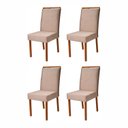 Ver imagem 1 de Kit 4 Cadeiras Madeira Maciça e Estofada Bella Espresso Móveis