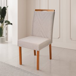 Conjunto 4 Cadeiras em Madeira Maciça, Estofada e Bordada Liz Authentic Espresso Móveis - 3