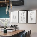 Ver imagem 2 de Kit 3 Quadros Decorativos 43x63 Quarto Casal Minimalista Amor com Moldura