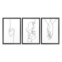 Ver imagem 3 de Kit 3 Quadros Decorativos 43x63 Quarto Casal Minimalista Amor com Moldura