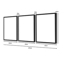 Kit 3 Quadros Decorativos 43x63 Quarto Casal Minimalista Amor com Moldura - 4