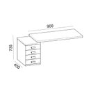 Ver imagem 2 de Mesa Auxiliar para Escritório com Gaveteiro Pedestal Design Moderno 4 Gavetas 90cm Ameixa e Preto Chess Marrom