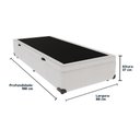 Ver imagem 3 de Base Box com Baú Solteiro Bege de Madeira 88cm Kazamix Branco