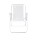 Ver imagem 2 de Kit 2 Cadeira de Praia Alta em Aço 110 Kg Branca Mor