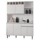 Ver imagem 1 de Kit Cozinha Compacta 130cm com 6 Portas e 1 Gaveta Nicole Branco - Pallazio