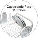 Ver imagem 4 de Escorredor de Louças Cozinha P/ 11 Pratos e 6 Copos - Colors Wp Connect Branco