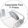 Escorredor de Louças Cozinha P/ 11 Pratos e 6 Copos - Colors Wp Connect Branco - 4