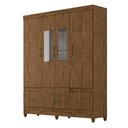 Ver imagem 1 de Guarda Roupa 6 Portas com Espelho MS912 Castanho Wood 912331 Moval