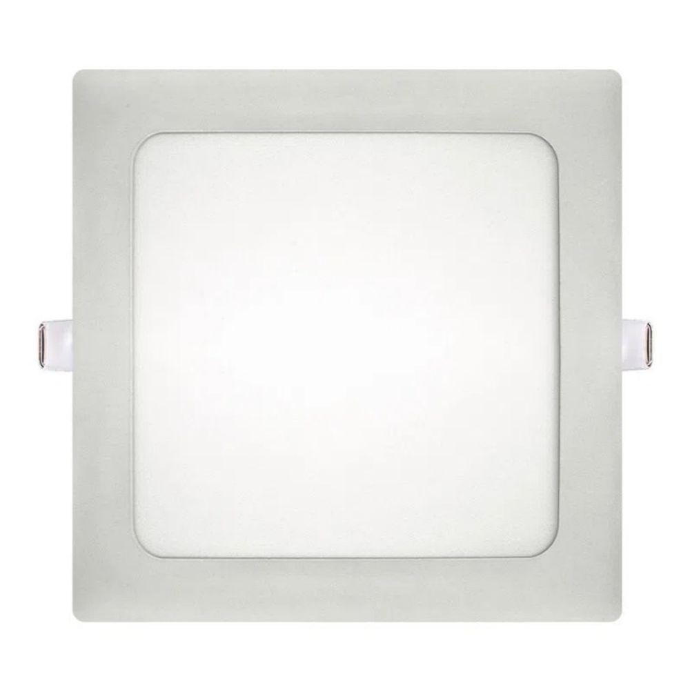 Kit 10 Painéis Led Embutir 12w Quadrado Branco Frio Bivolt - 1