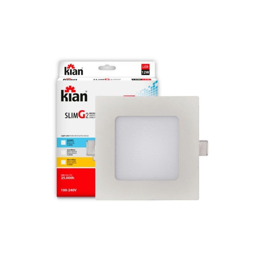 Kit 10 Painéis Led Embutir 12w Quadrado Branco Frio Bivolt - 4