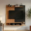 Ver imagem 1 de Painel para Tv até 42 Polegadas Mônaco Ripado com Nichos:ripado/preto