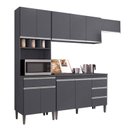 Ver imagem 2 de Cozinha com Balcão e Tampo 120 Cm Andréia Ambiente Cinza Fosco - Ajl