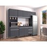 Cozinha com Balcão e Tampo 120 Cm Andréia Ambiente Cinza Fosco - Ajl - 1