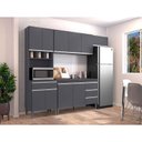 Ver imagem 1 de Cozinha com Balcão e Tampo 120 Cm Andréia Ambiente Cinza Fosco - Ajl