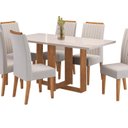 Ver imagem 2 de Conjunto Mesa de Jantar Retangular Viel 160cm X 80cm com Vidro e 6 Cadeiras Yescasa