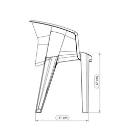 Cadeira para Jardim Una 72,6cm X 46cm X 42cm - 5