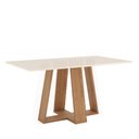 Ver imagem 5 de Mesa de Jantar Lins 6 Lugares com Tampo de Mdf e Canto Reto 160x90 Nature/off White - Móveis Henn