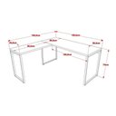 Ver imagem 4 de Conjunto 2 Peças com Mesa para Escritorio em L Industrial 150cm Kuadra e Cadeira de Escritório Diretor Tok Snow Bege
