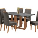 Ver imagem 2 de Conjunto Mesa de Jantar Retangular Viel 160x80cm com Vidro e 6 Cadeiras Yescasa