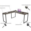 Ver imagem 7 de Conjunto 2 Peças com Mesa para Escritorio em L Industrial 150cm Kuadra e Cadeira de Escritório Diretor Tok Carvalho Dark Bege