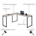 Ver imagem 6 de Conjunto 2 Peças com Mesa para Escritorio em L Industrial 150cm Kuadra e Cadeira de Escritório Diretor Tok Branco