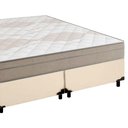 Ver imagem 2 de Cama Box Casal Bipartido Sintético + Colchão de Molas Ensacadas Portobel Ipanema 138x188x65cm Bege