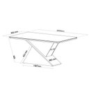 Ver imagem 3 de Conjunto Mesa de Jantar Retangular Eleganza 200x90cm com Vidro e 8 Cadeiras Yescasa Bege/Mel/Off White/Marfim