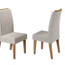 Ver imagem 6 de Conjunto Mesa de Jantar Retangular Eleganza 200x90cm com Vidro e 8 Cadeiras Yescasa Bege/Mel/Off White/Marfim