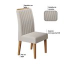 Ver imagem 7 de Conjunto Mesa de Jantar Retangular Eleganza 200x90cm com Vidro e 8 Cadeiras Yescasa Bege/Mel/Off White/Marfim