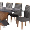 Ver mais imagens de Conjunto Mesa de Jantar Retangular Eleganza 200x90cm com Vidro e 8 Cadeiras