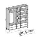 Ver imagem 7 de Guarda Roupa 5 Portas 6 Gavetas MDF e Madeira Maciça Linha Prata 