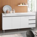 Ver imagem 2 de Balcão de Cozinha Andréia com Tampo 150 Cm Branco – Ajl